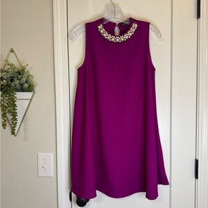 Forever 21 A-line Swing Dress with Attached Pearl Accent “Collar”